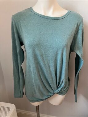 Twist-Hem Long Sleeve Tee - Dusty Sage